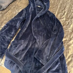 Boys Lands' End Midnight Blue Fleece Robe